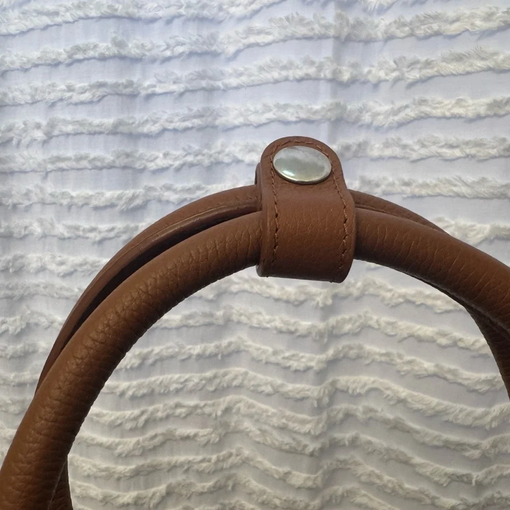 Tan Leather Laptop Tote - Structured Women's Work Bag by Wool and Oak